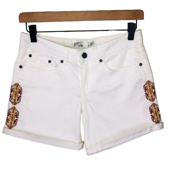 Prana Kara white denim shorts Aztec size 2 - Picture 1 of 7